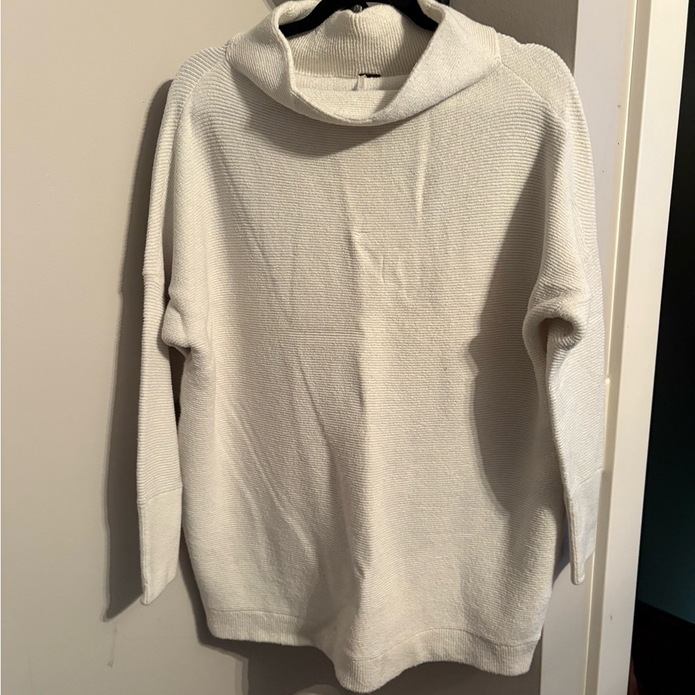 Free People Cream Cowl Neck Sweater